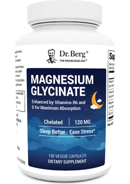 Maximum Strength 4-In-1 Chelated Magnesium Glycinate With Clean 150 Capsul.abd MENŞEI.4053
