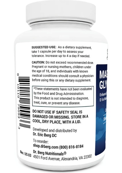 Maximum Strength 4-In-1 Chelated Magnesium Glycinate With Clean 150 Capsul.abd MENŞEI.4053 modelleri
