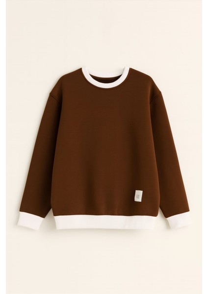 Çift Renk Bisiklet Yaka Üç Ip Kadın Sweatshirt fiyatları