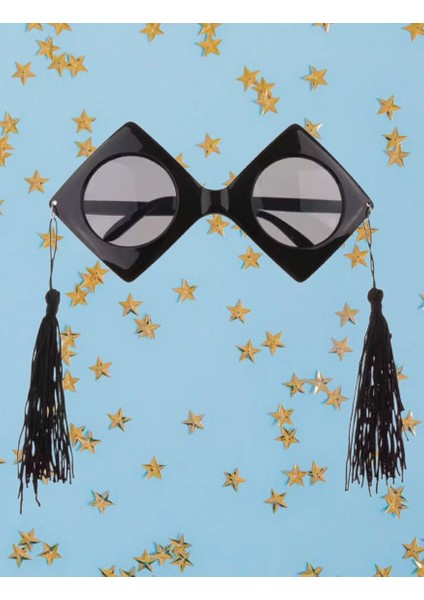 Parti Gözlüğü Mezuniyet Siyah Püsküllü Kep Modeli