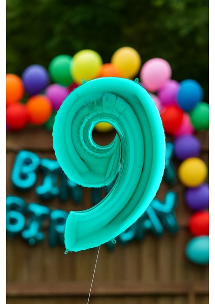 Folyo Rakam 9 Tiffany 40 Inç 102 cm Grabo Turkuaz indirimleri