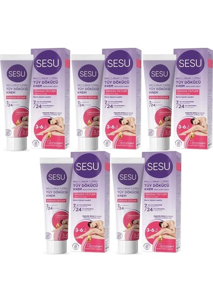 Hassas Ciltler Için Tüy Dökücü Krem Seti, 5 Adet, 100ML