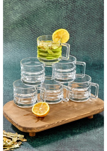 6 Lı Cam Çay Kahve Sunum Fincanı 150 ml fırsatları