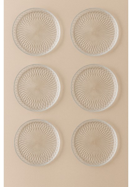 6'lı Desenli Cam Tatlı Pasta Meze Tabağı fiyatları