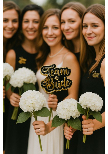 Team Bride Yaka Rozeti Siyah Üstü Gold Yazı fiyatları