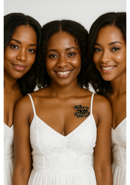 Team Bride Yaka Rozeti Siyah Üstü Gold Yazı