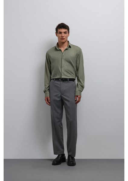 Gri Tapered Fit Erkek Pantolon