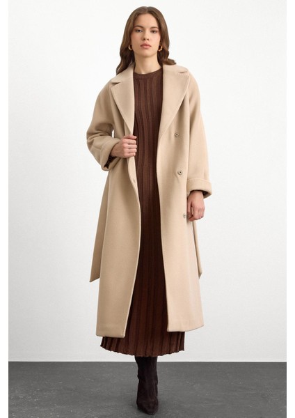 Punto Dikiş Detaylı Oversize Premium Kaban Bej 3108 fiyatları