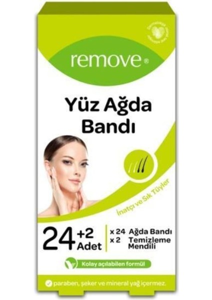Yüz Ağda Bandı 24'lü Set, Pürüzsüz ve Inatçı Tüylere Özel Bakım