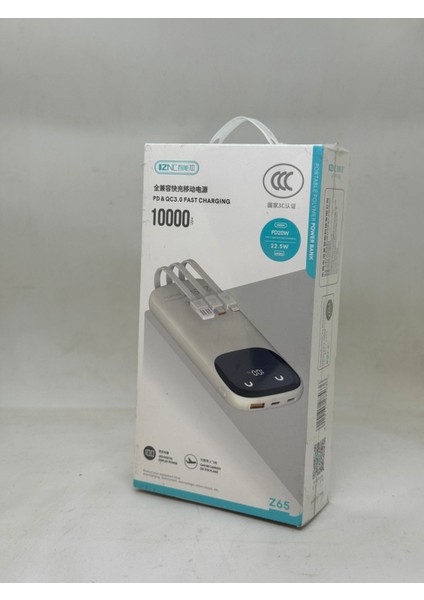 Pd 20W 10.000 Mah Power Bank Taşınabilir Usb- Typc-e Giriş Çıkış Beyaz