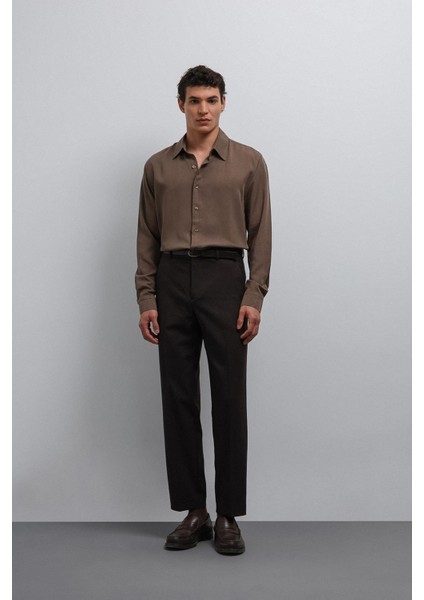 Kahve Tapered Fit Erkek Pantolon modelleri