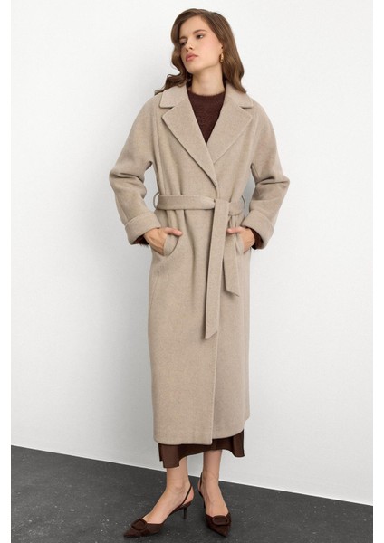 Punto Dikiş Detaylı Oversize Premium Kaban Taş Melanj 3108 fırsatları