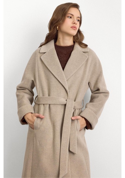 Punto Dikiş Detaylı Oversize Premium Kaban Taş Melanj 3108 indirimleri