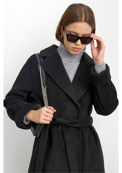 Punto Dikiş Detaylı Oversize Premium Kaban Siyah 3108 indirimleri