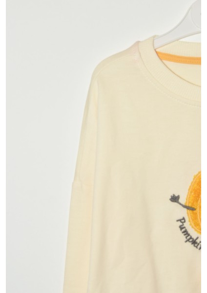 Erkek Çocuk %100 Pamuk Kabak Süzene Nakışlı Sweatshirt 2150-1 fırsatları