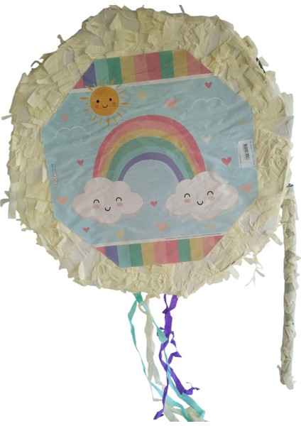Pinyata Gökkuşaklı-Bulutlu 42CM Ahş.sop.turkuaz