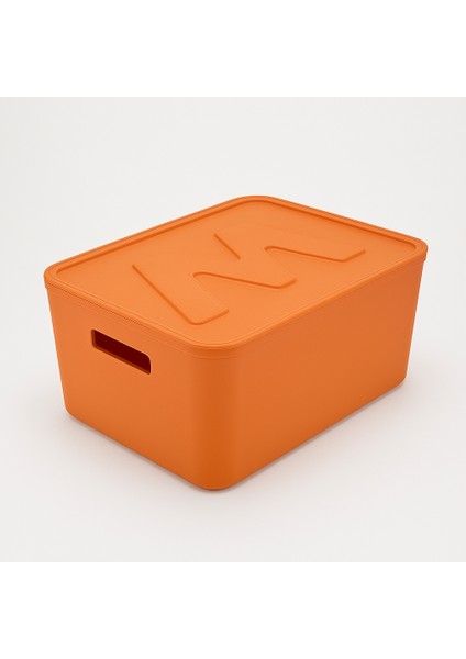 Turuncu Saklama Kutusu Mutdak Banyo Dolap Düzenleyici Kapaklı Plastik Organizer Kutu 37 x 26 cm fiyatları