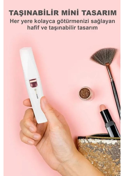 Iki Başlıklı Yüz ve Kaş Tüy Alıcı Epilasyon Cihazı, Beyaz Renk