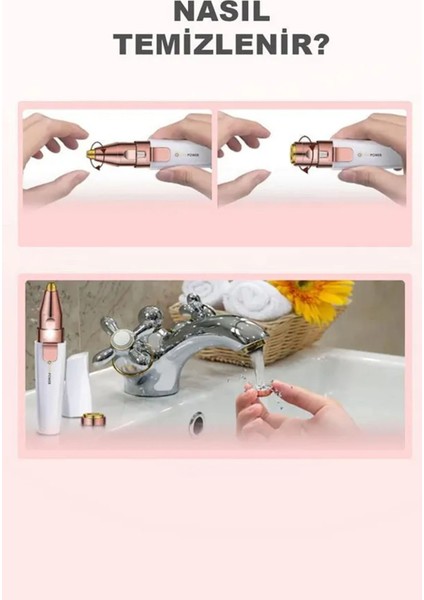 Iki Başlıklı Yüz ve Kaş Tüy Alıcı Epilasyon Cihazı, Beyaz Renk