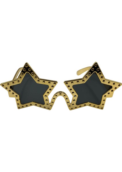 Parti Gözlük Yıldız Görünümlü Gold Altın Siyah Cam fiyatları