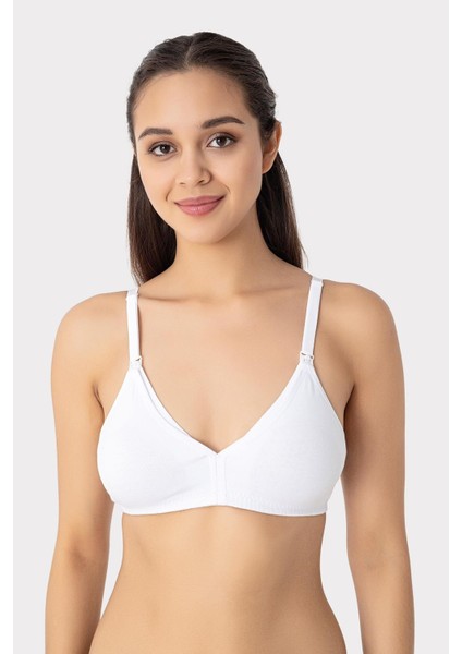 3'lü Beyaz Kadın Pamuklu Likralı Esnek Rahat Balensiz Kapsız Hamile Emzirme Sütyeni fırsatları