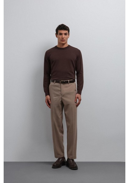 Bej Tapered Fit Erkek Pantolon