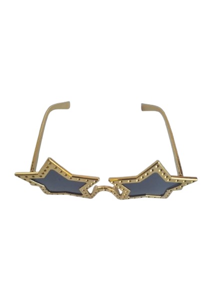 Parti Gözlük Yıldız Görünümlü Gold Altın Siyah Cam fırsatları