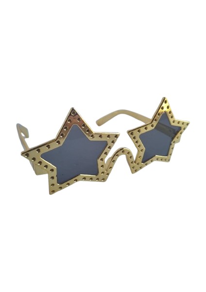 Parti Gözlük Yıldız Görünümlü Gold Altın Siyah Cam indirimleri