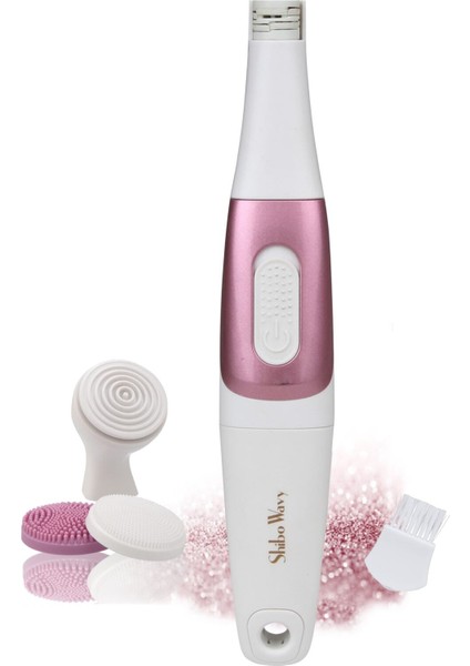 Mini Çok Işlevli Mikro Yüz Epilatörü ve Bakım Seti, Beyaz