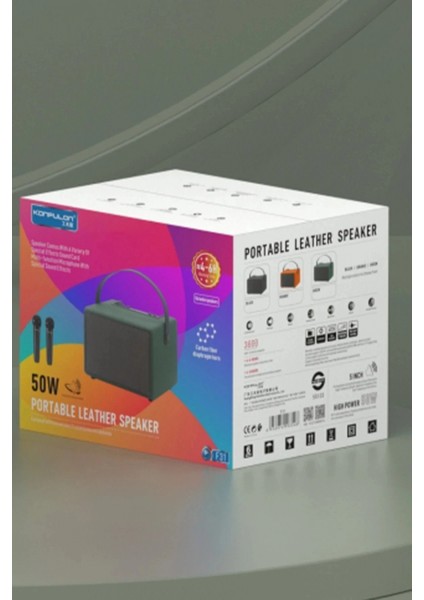 F31 50W Sürücülü 2 Adet Mikrofonlu Bt 5.2 Kablosuz Hoparlör - Siyah indirimleri