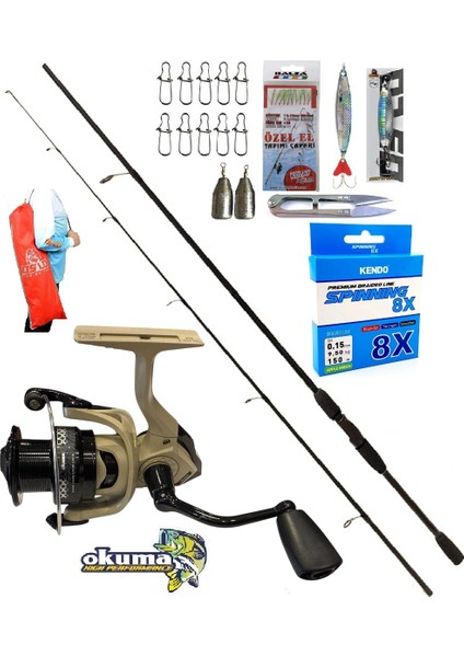 Okuma Outrax 4000 244CM 15-40GR Okuma Wave Power Spin Olta Takımı Seti