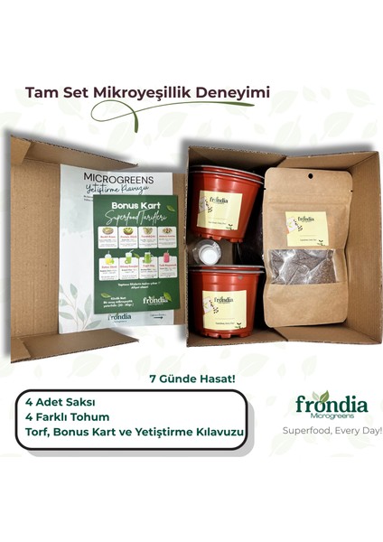 Smoothie Mikro Yeşillik (Microgreens) & Mikro Filiz Yetiştirme Kiti – Evde Süper Gıda Deneyimi (4 Tohumlu Set) fiyatları