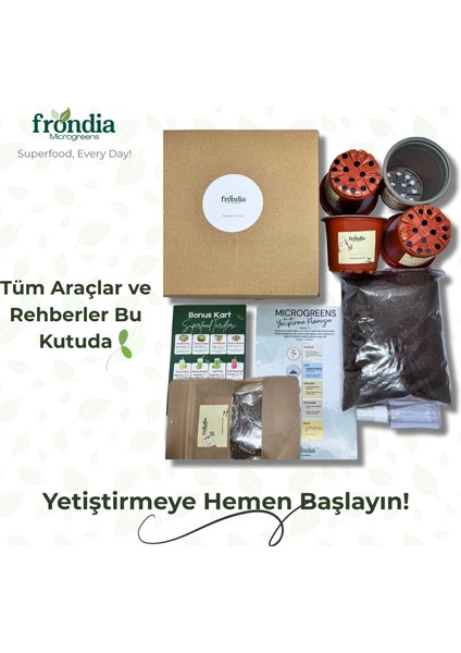 Smoothie Mikro Yeşillik (Microgreens) & Mikro Filiz Yetiştirme Kiti – Evde Süper Gıda Deneyimi (4 Tohumlu Set) modelleri