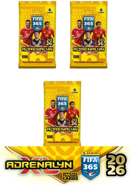 Official Lisanslı Panini Fıfa 365 Adrenalyn Xl™ Trading Cards 3 Paket (18 Kart)