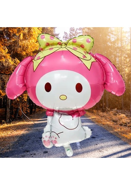 Folyo Balon My Melodi -Kuromi Temalı 80X75 Pembe Büyük Doğum Günü Parti Balonu modelleri