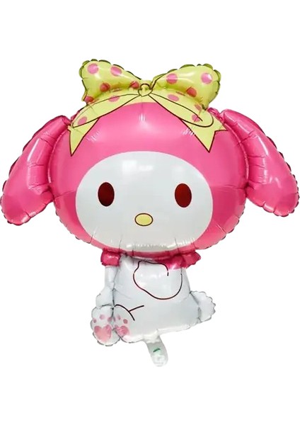 Folyo Balon My Melodi -Kuromi Temalı 80X75 Pembe Büyük Doğum Günü Parti Balonu