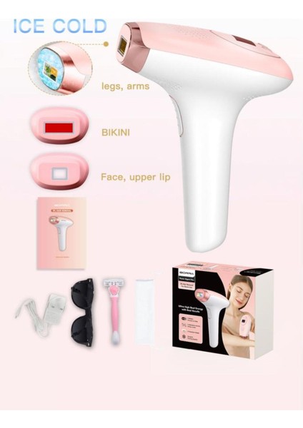 Buz Başlıklı Ipl/lazer Epilasyon Cihazı 999.000 Atım Beyaz