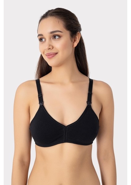 2'li Beyaz - Siyah Kadın Balensiz Kapsız Emzirme Sütyeni Pamuklu Likralı Esnek Ve Yumuşak Kumaş modelleri