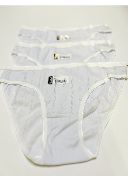 Kadın Jakarlı Bikini Külot %100 Pamuk 3'lü