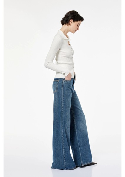 Kadın Koton x Sima Tarkan - Pamuklu Ispanyol Paça Flare Jean Pantolon - Wide Flare Jean 6WAL40153MD modelleri