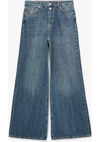 Kadın Koton x Sima Tarkan - Pamuklu Ispanyol Paça Flare Jean Pantolon - Wide Flare Jean 6WAL40153MD fırsatları