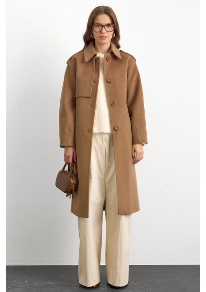 Gömlek Yaka Punto Dikiş Detaylı Premium Kaban K. Kamel 3125