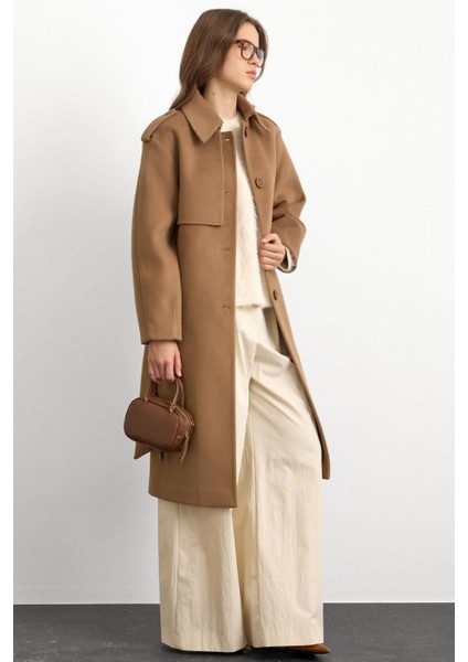 Gömlek Yaka Punto Dikiş Detaylı Premium Kaban K. Kamel 3125 indirimleri