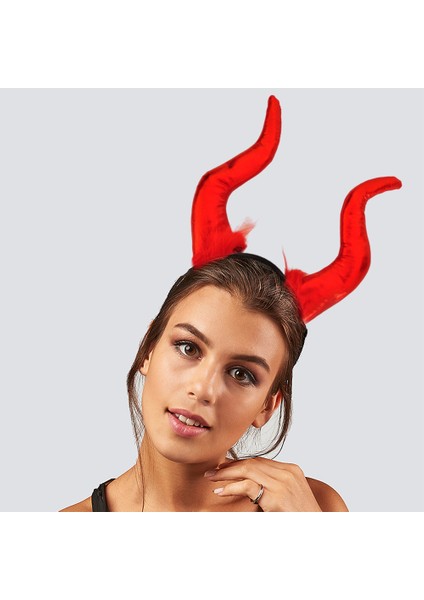 Halloween Cadılar Bayramı Taç Malefiz Kırmızı Çift Boynu Parti Kostümü Maleficent Taç fiyatları