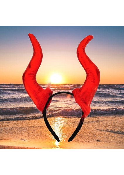 Halloween Cadılar Bayramı Taç Malefiz Kırmızı Çift Boynu Parti Kostümü Maleficent Taç indirimleri