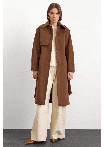 Gömlek Yaka Punto Dikiş Detaylı Premium Kaban Tütün 3125 fiyatları