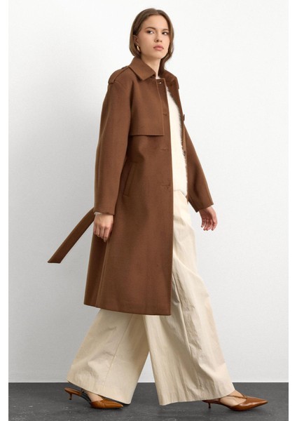 Gömlek Yaka Punto Dikiş Detaylı Premium Kaban Tütün 3125 fırsatları