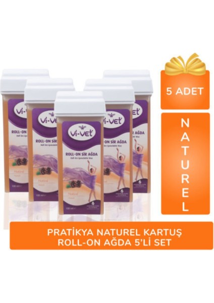 Doğal Kartuş ve Roll-On Ağda 5'li Set, Pürüzsüz ve Bakımlı Cilt Için