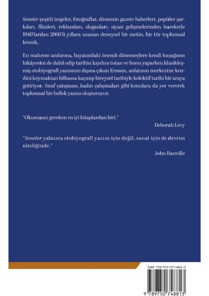 Seneler - Annie Ernaux | Vitrindeki Kitaplar fiyatları