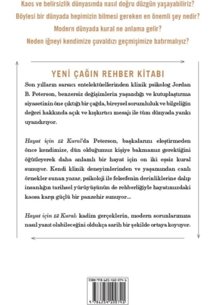 Hayat Için 12 Kural: Kaosa Panzehir - Jordan' B. Peterson | Vitrindeki Kitaplar fiyatları